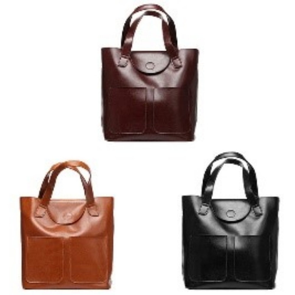 Large Genuine Leather Tote Handbag - Picture 5 of 6